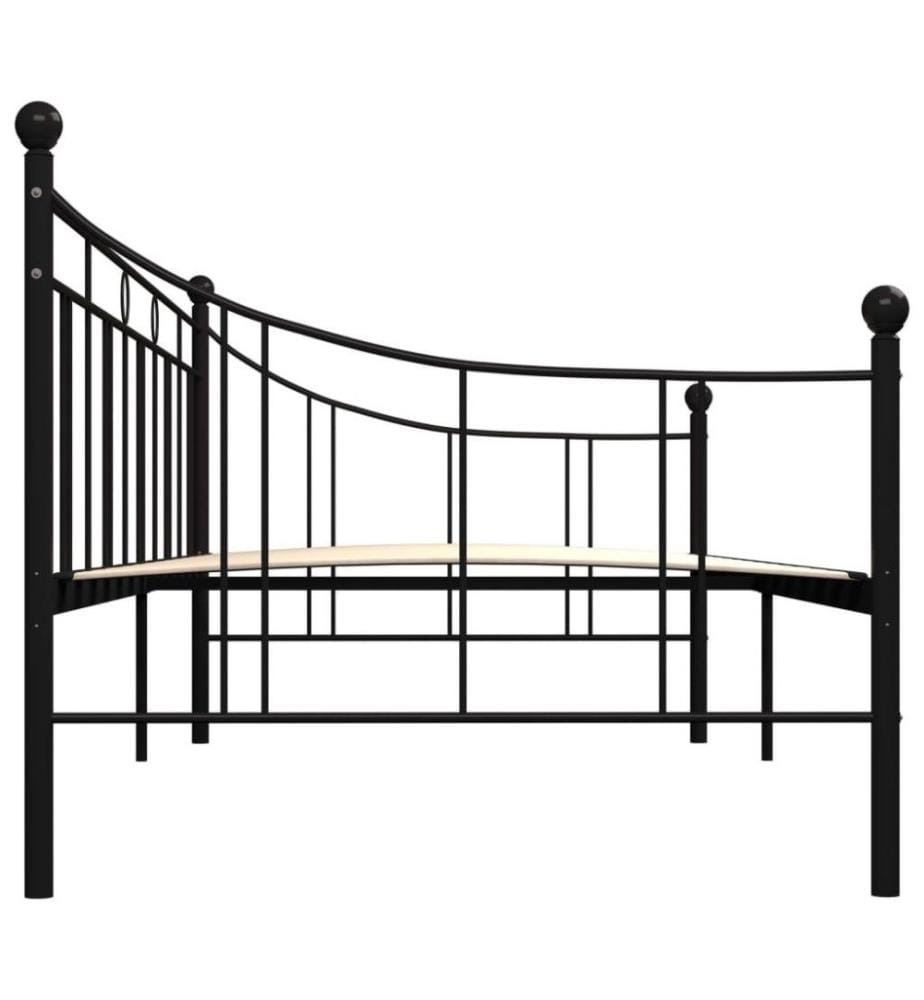 Cadre de lit de repos Noir Métal 90 x 200 cm