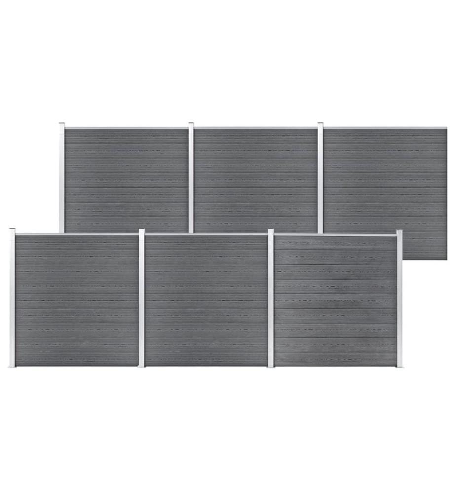 Clôture de jardin WPC 1045x186 cm Gris