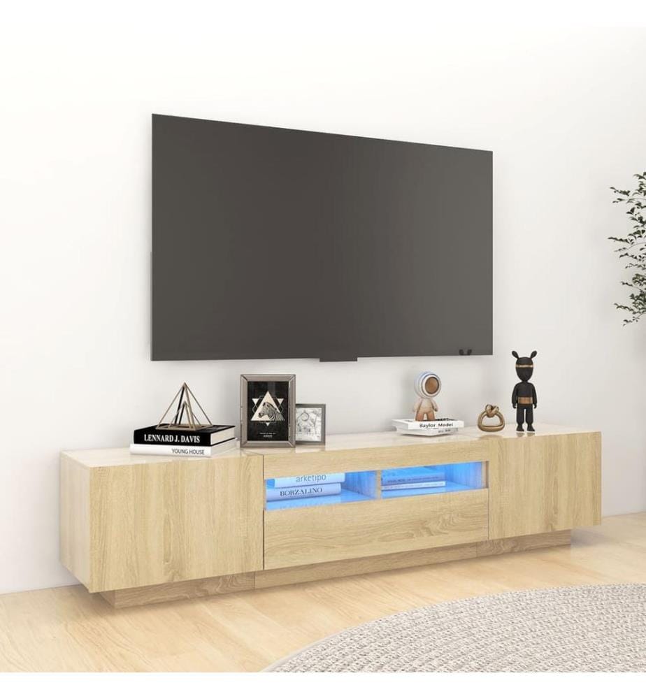 TV-Schrank mit LED-Leuchten Sonoma-Eiche 180x35x40 cm