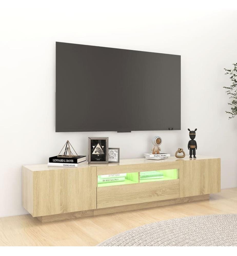TV-Schrank mit LED-Leuchten Sonoma-Eiche 180x35x40 cm