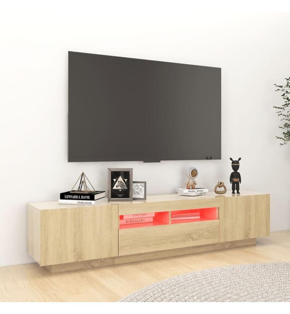 TV-Schrank mit LED-Leuchten Sonoma-Eiche 180x35x40 cm