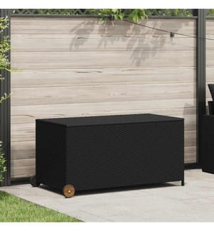 Garten-Auflagenbox Schwarz 120x65x61 cm Poly Rattan