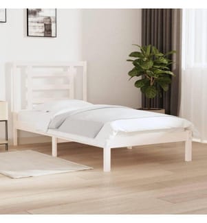 Massivholzbett Weiss Kiefer 90x200 cm