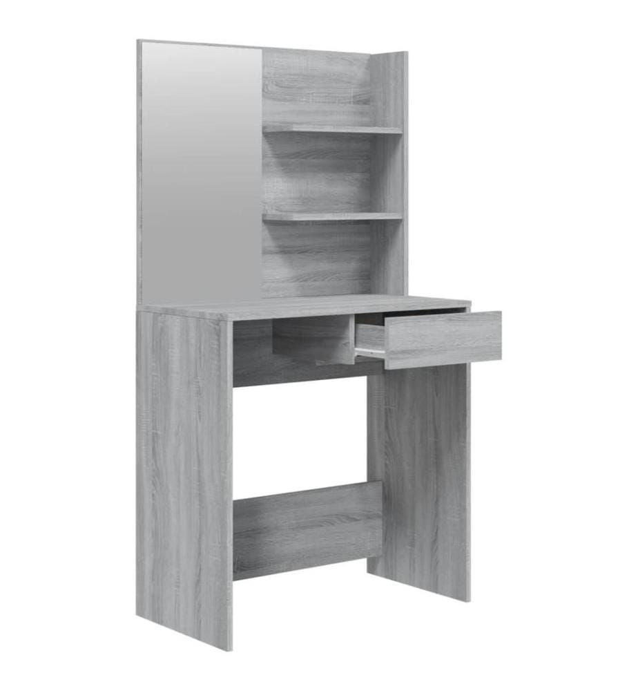 Schminktisch-Set Grau Sonoma 74,5x40x141 cm