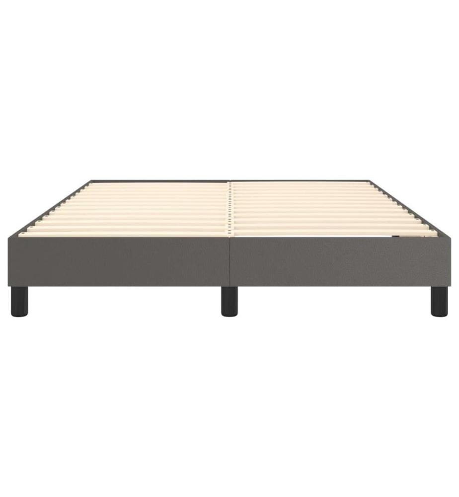 Boxspringbett Grau 140x190 cm Kunstleder