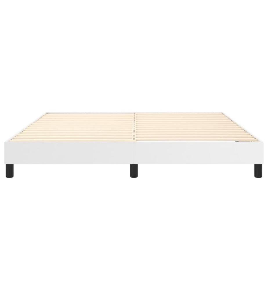 Boxspringbett Weiss 160x200 cm Kunstleder