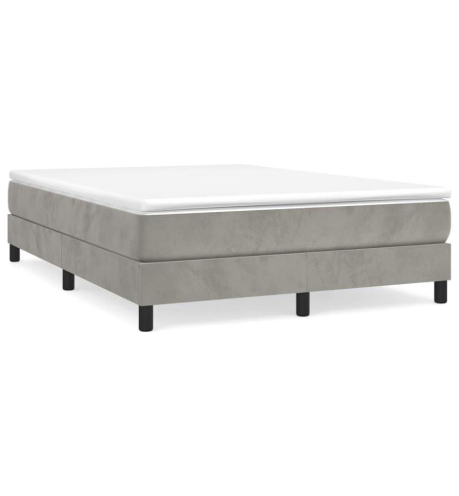 Boxspringbett Hellgrau 140x200 cm Samt