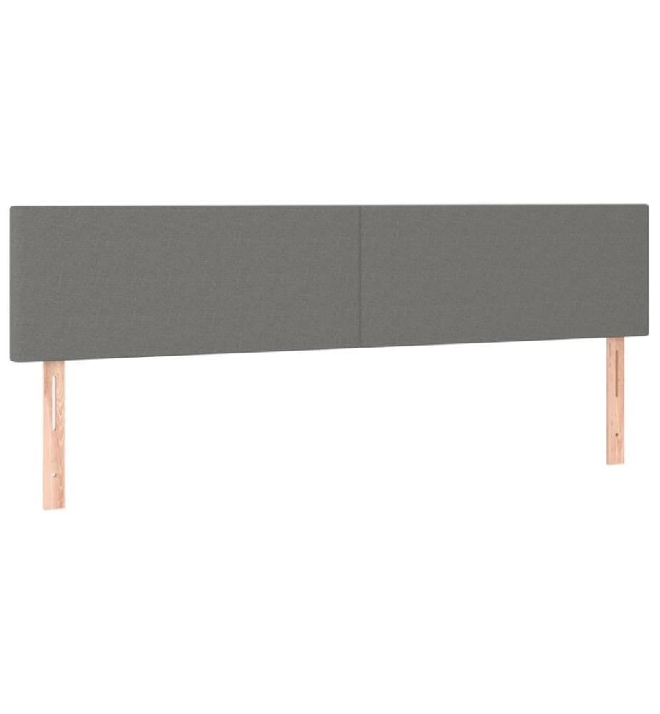 LED Kopfteil Dunkelgrau 160x5x78/88 cm Stoff