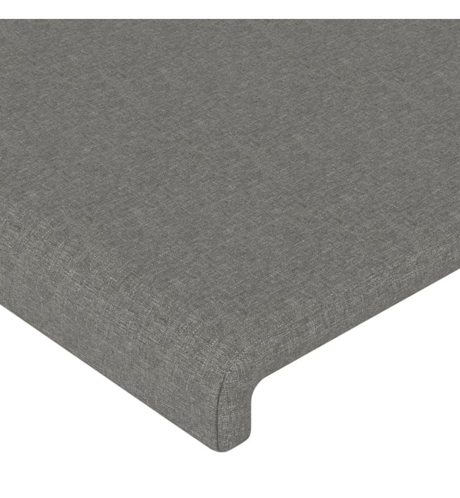 LED Kopfteil Dunkelgrau 160x5x78/88 cm Stoff
