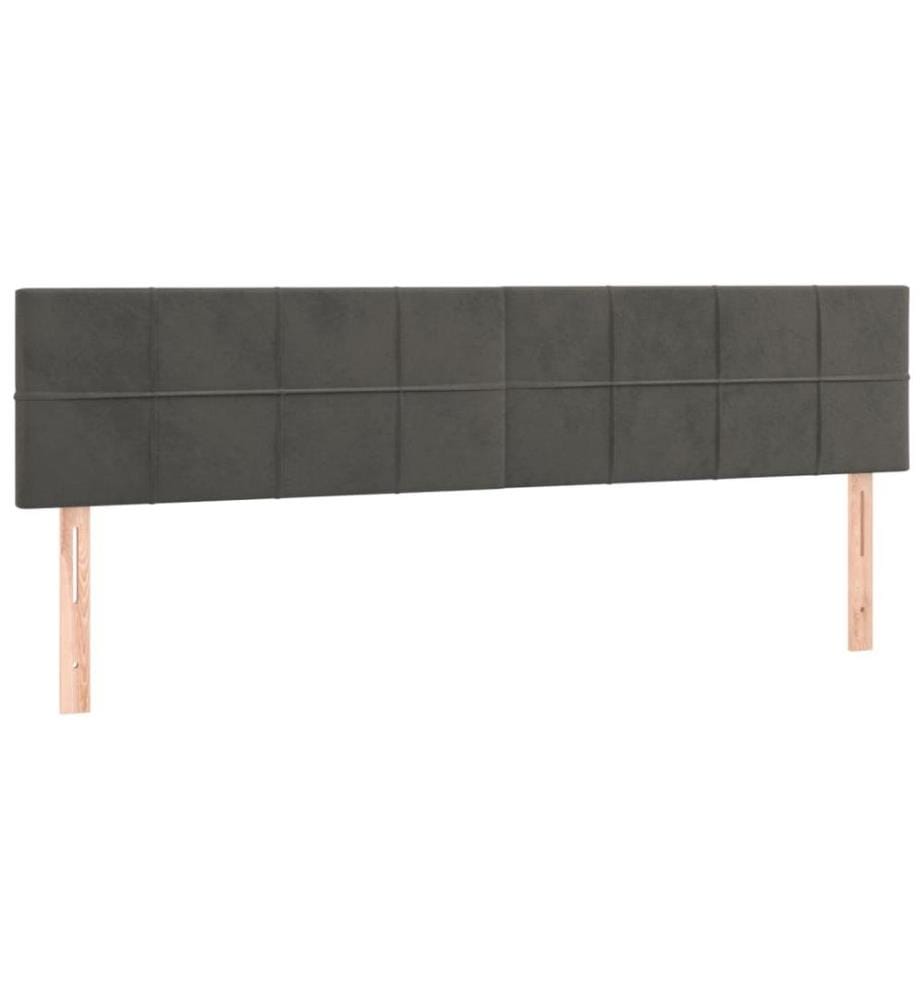 LED Kopfteil Dunkelgrau 160x5x78/88 cm Samt