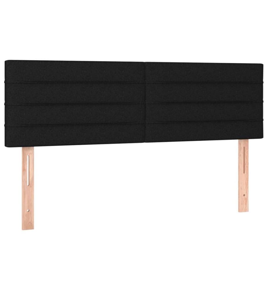 LED Kopfteil Schwarz 144x5x78/88 cm Stoff