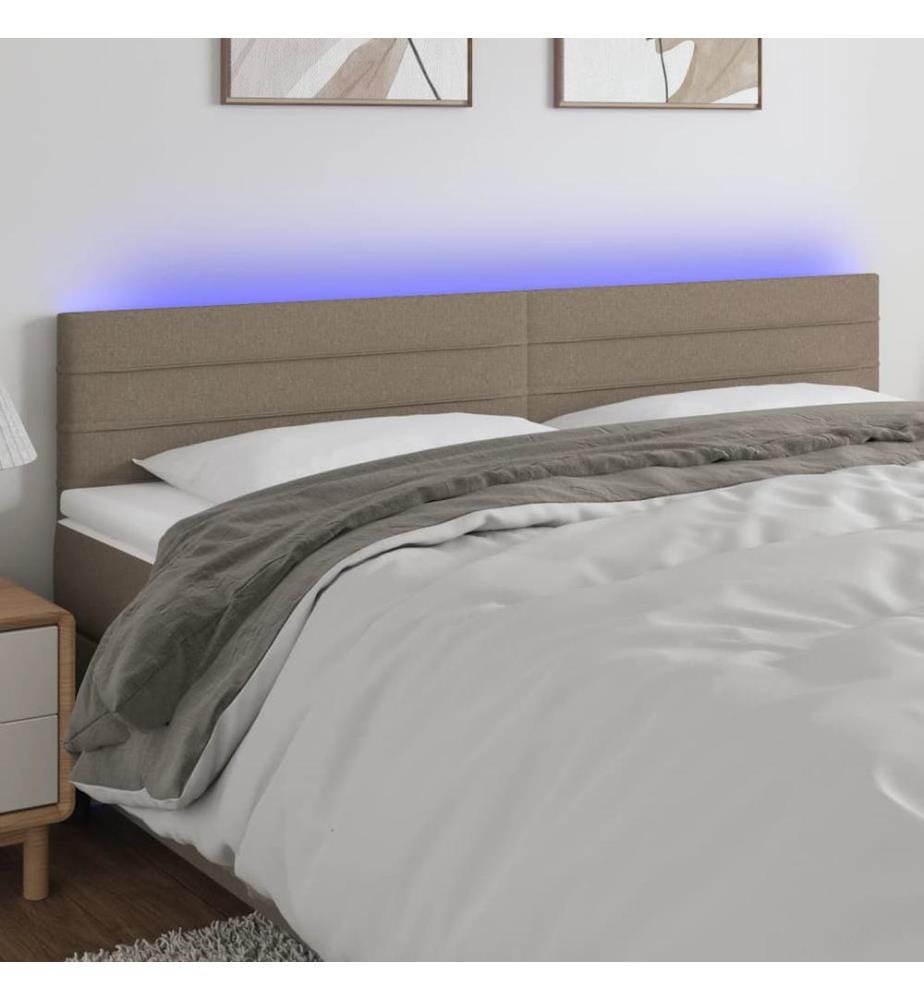 LED Kopfteil Taupe 160x5x78/88 cm Stoff