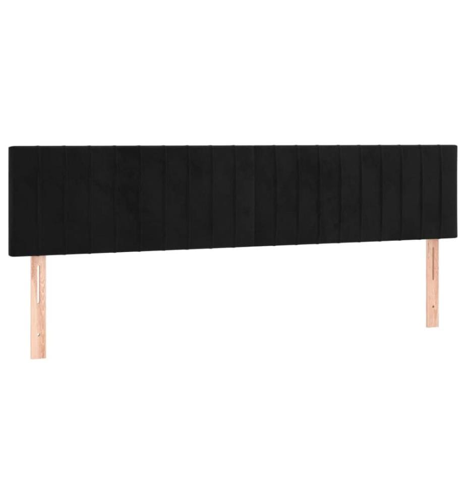 LED Kopfteil Schwarz 160x5x78/88 cm Samt