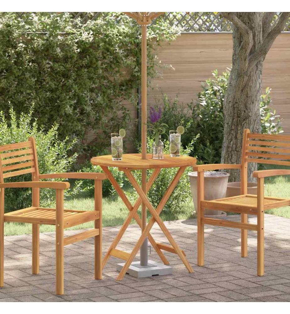 Klappbarer Gartentisch Ø60x75 cm Massivholz Eukalyptus