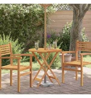 Klappbarer Gartentisch Ø60x75 cm Massivholz Eukalyptus
