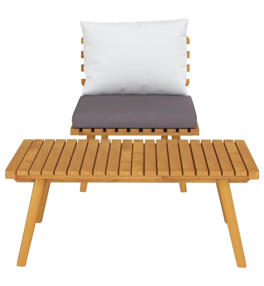 2-tlg. Garten-Lounge-Set mit Kissen Massivholz Akazie