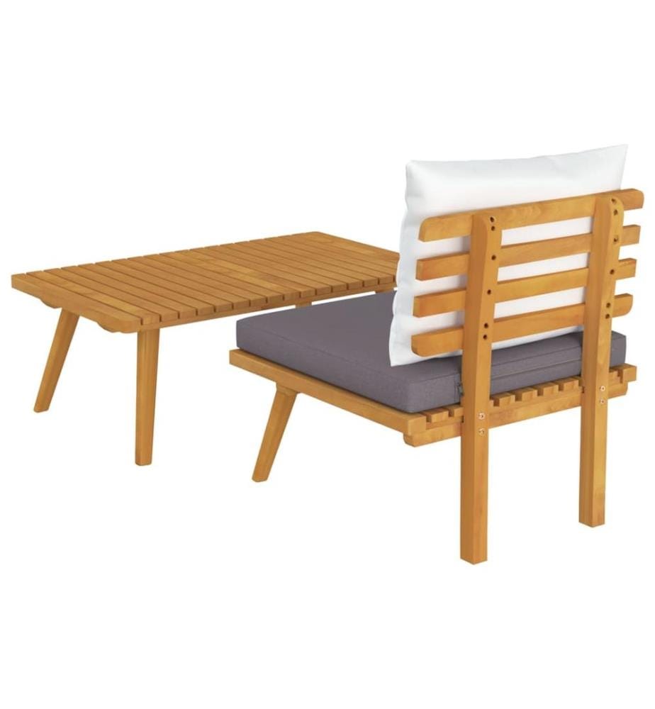 2-tlg. Garten-Lounge-Set mit Kissen Massivholz Akazie