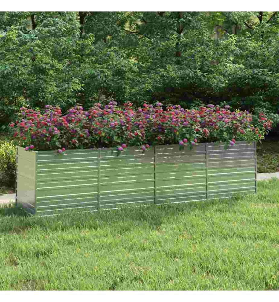 Garten-Hochbeet 320x80x77 cm Verzinkter Stahl Silber