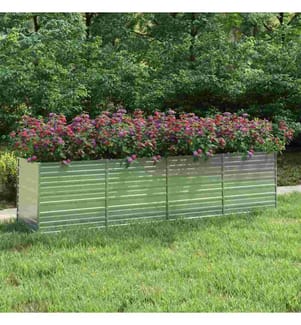 Lit surélevé de jardin 320x80x77 cm Acier galvanisé Argenté