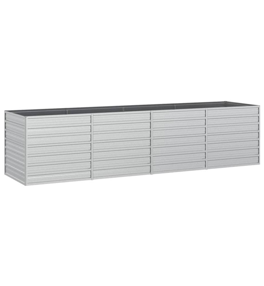 Garten-Hochbeet 320x80x77 cm Verzinkter Stahl Silber