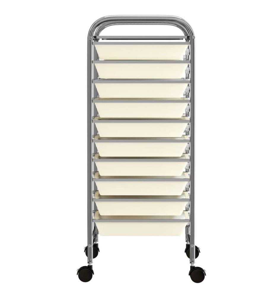 Schubladenwagen mit 10 Schubladen Weiss Kunststoff