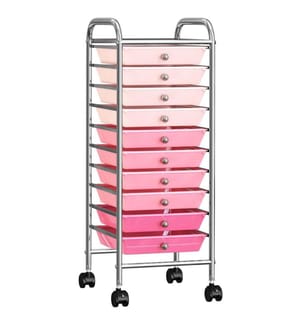 Schubladenwagen mit 10 Schubladen Ombre Rosa Kunststoff