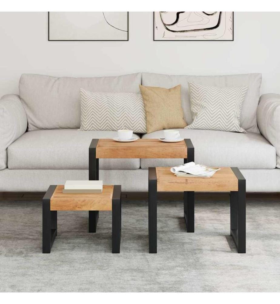 Satztische 3 Stk. Massivholz