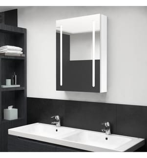 LED-Spiegelschrank fürs Bad Glänzend Weiss 50x13x70 cm