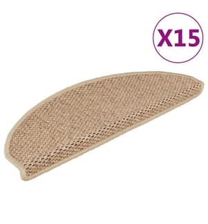 Treppenmatten Selbstklebend Sisal-Optik 15 Stk. 65x21x4 cm Sand