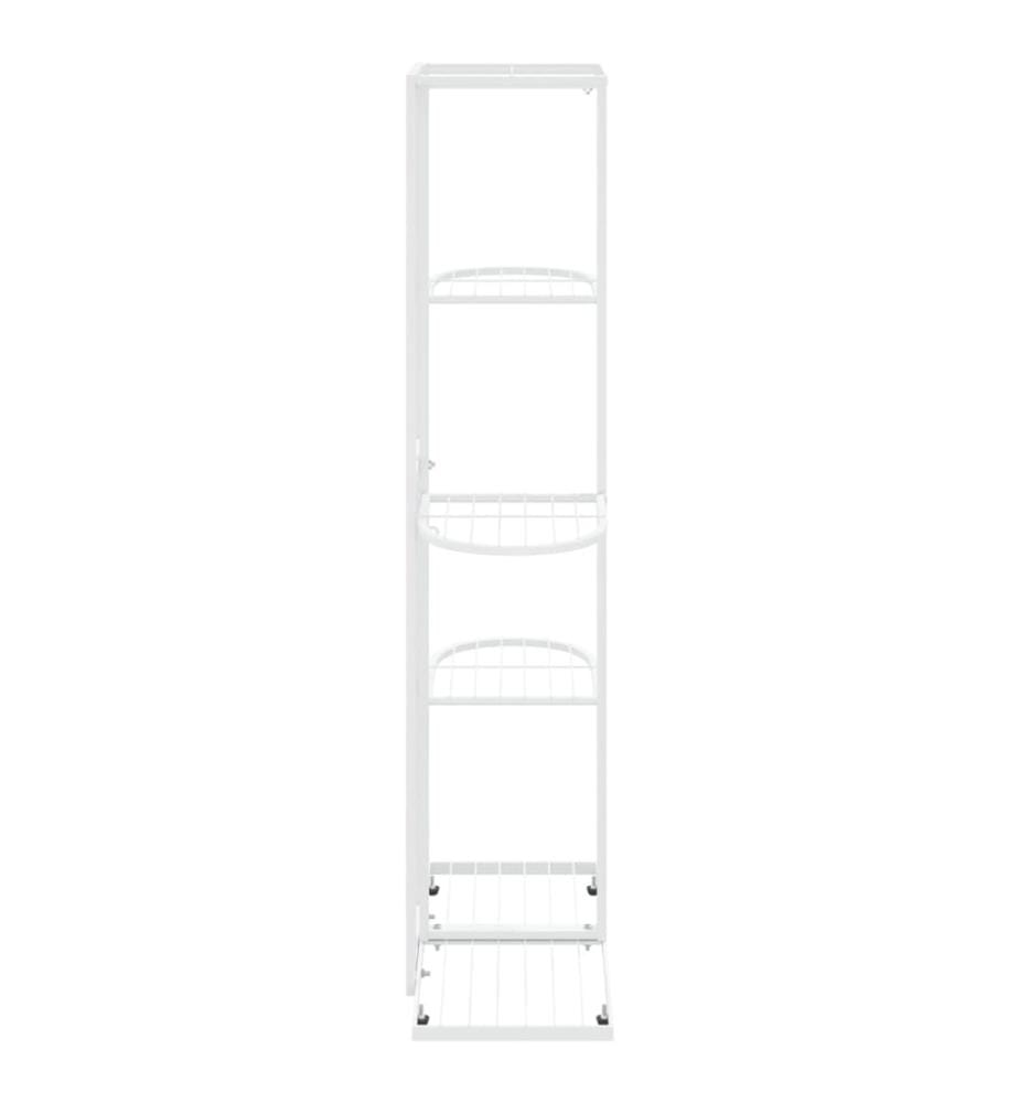 Support pour plantes 5 niveaux 43x22x98 cm Blanc Métal