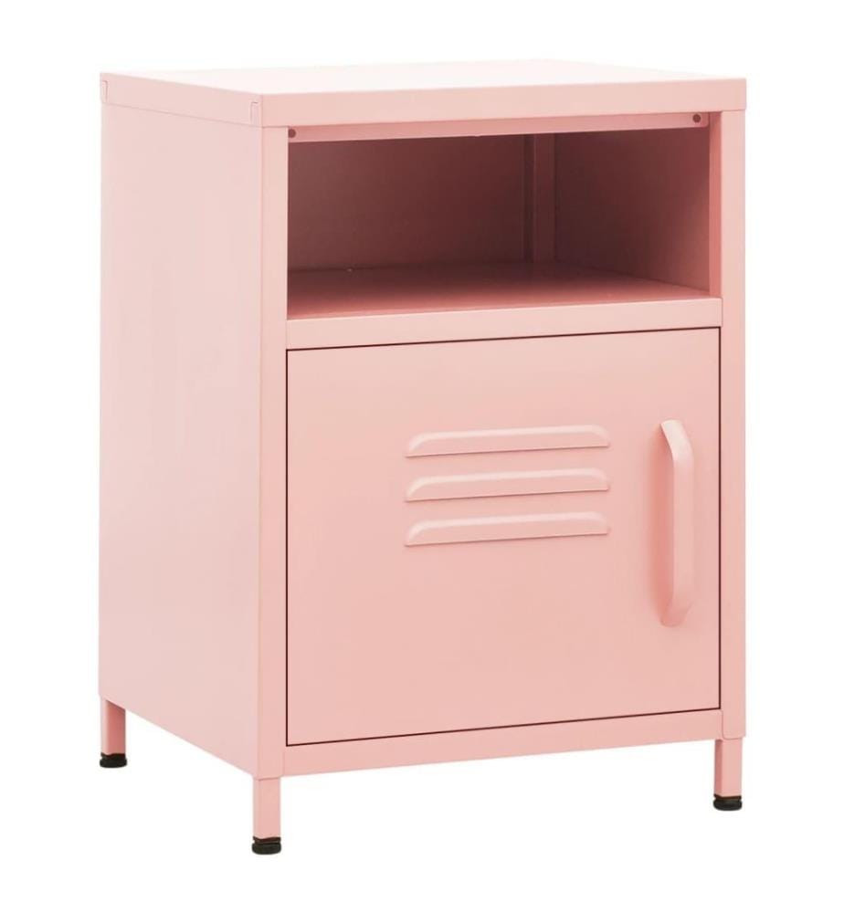 Nachttisch Rosa 35x35x51 cm Stahl