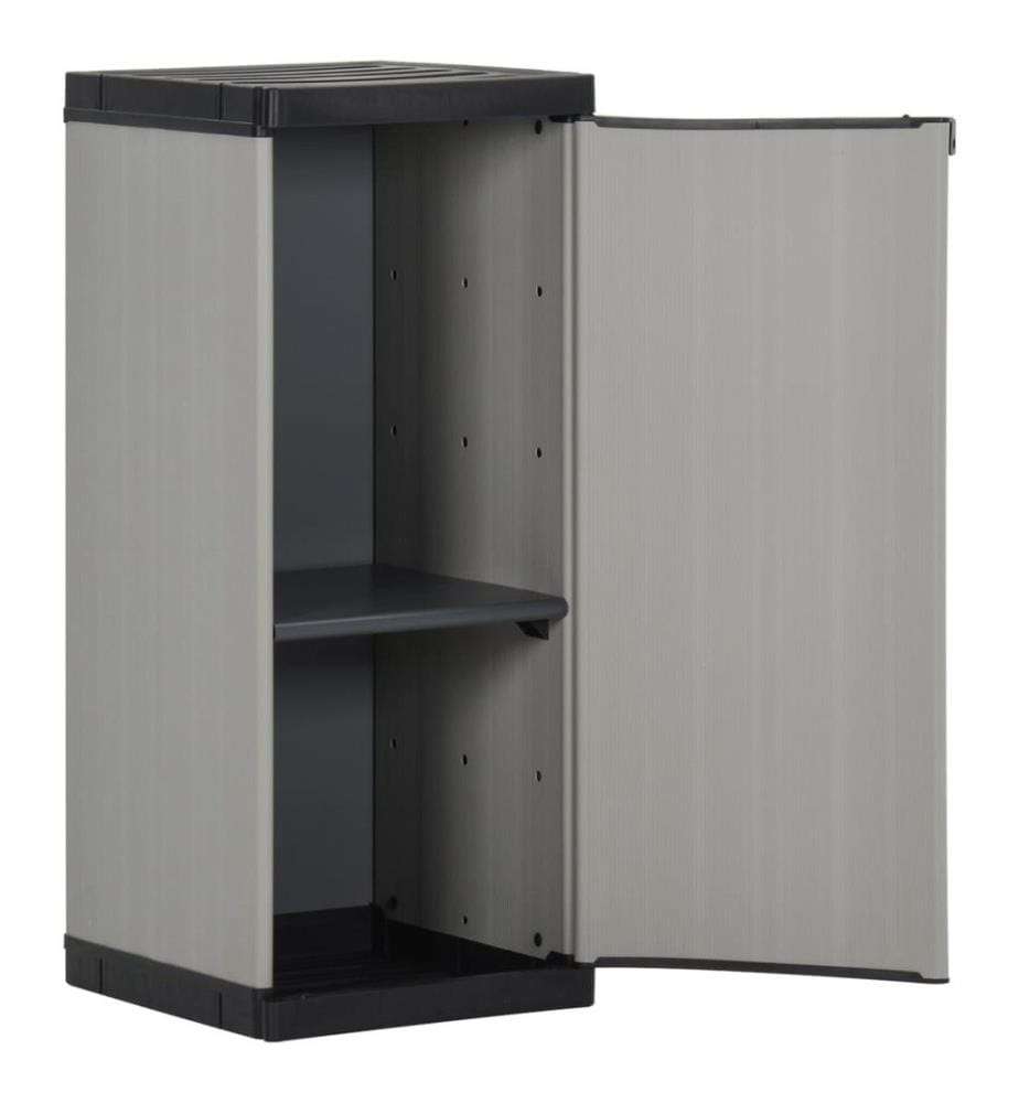 Garten-Lagerschrank mit 1 Boden Grau und Schwarz 35x40x85 cm