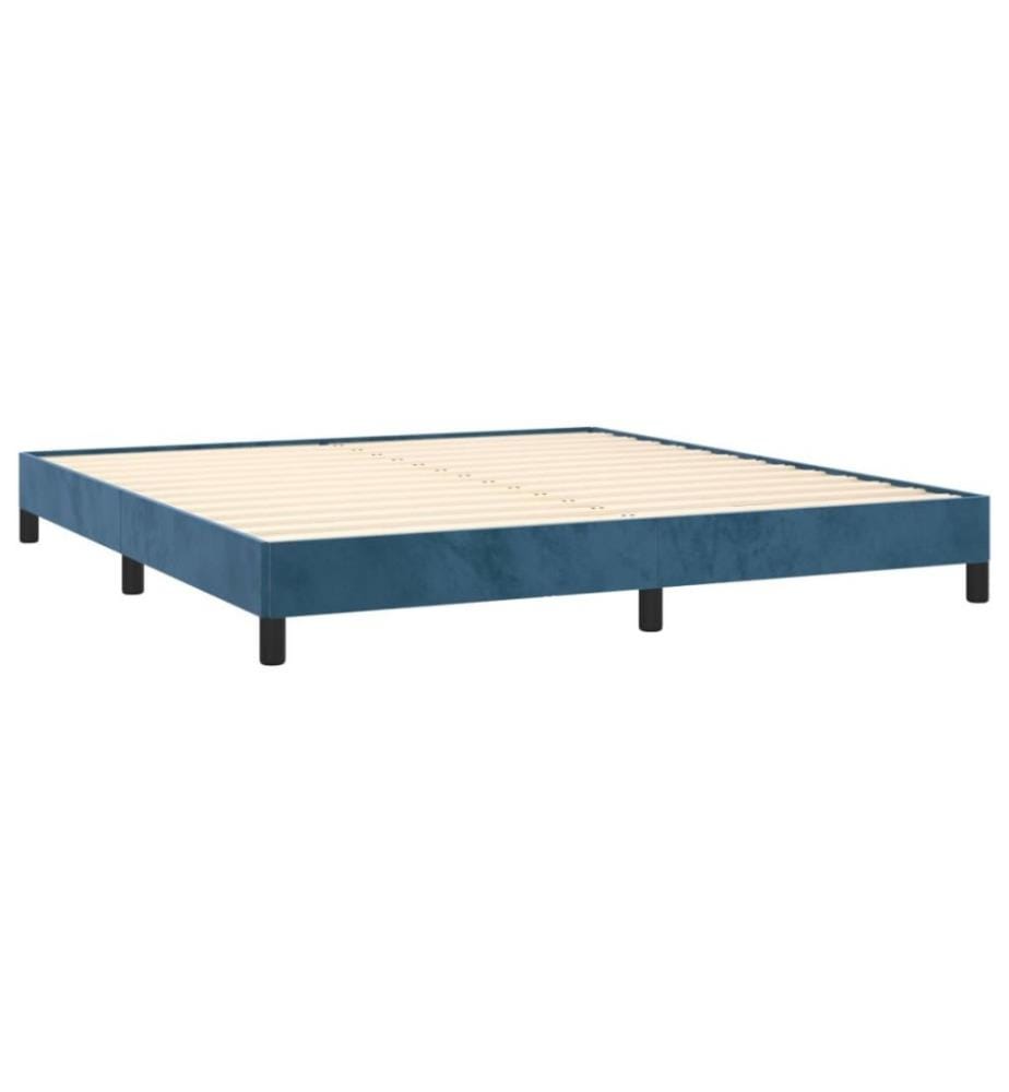 Cadre de lit Bleu foncé 160x200 cm Velours