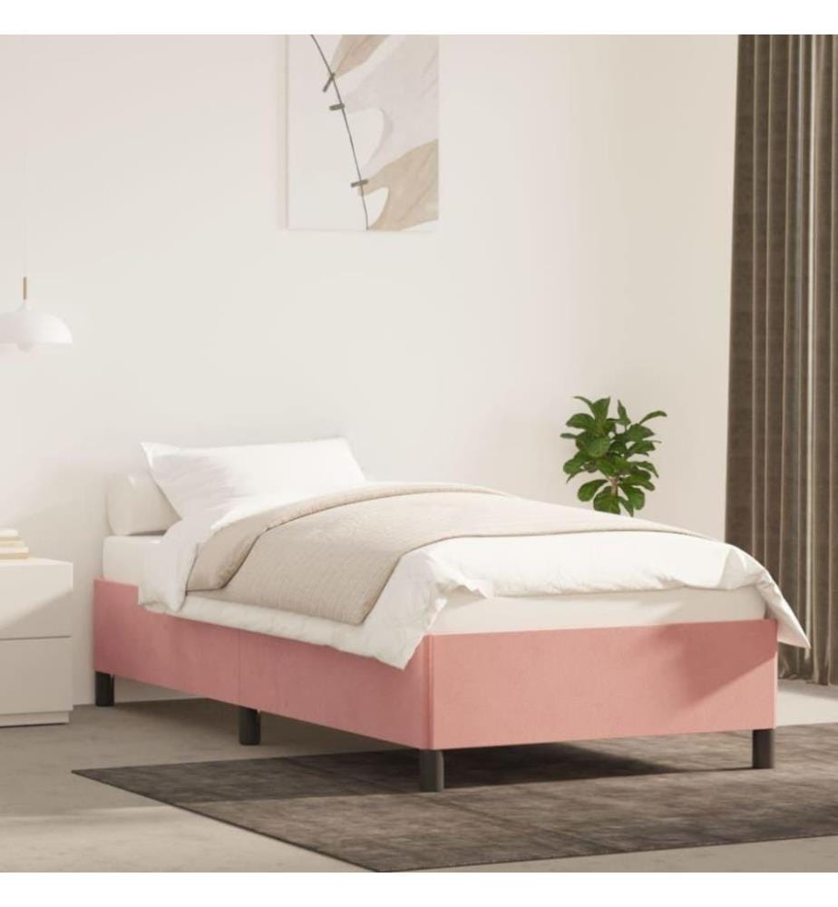 Cadre de lit Rose 90x190 cm Velours