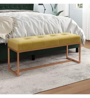 Sitzbank Senfgelb 110x36x45 cm Samt