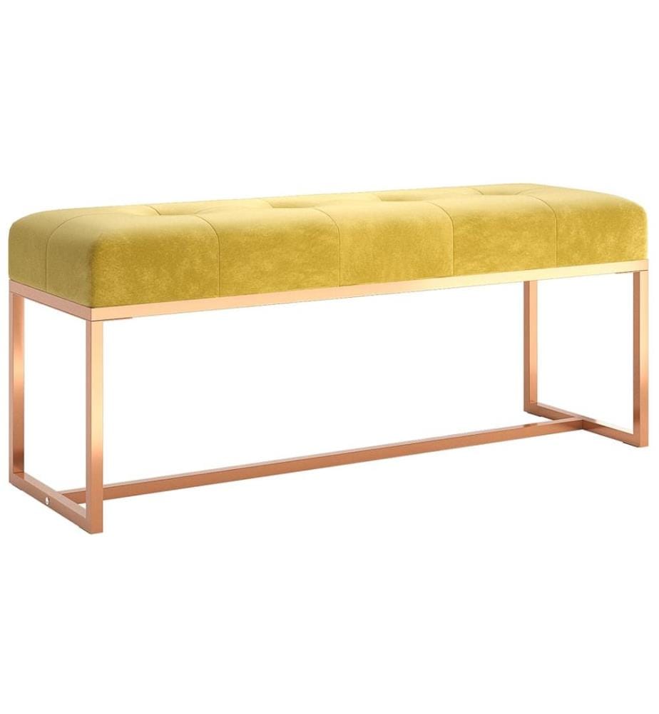 Sitzbank Senfgelb 110x36x45 cm Samt
