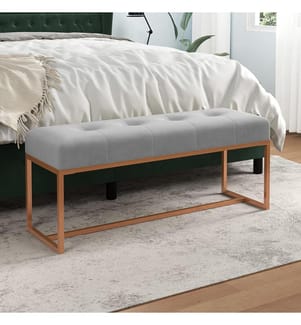 Sitzbank Grau 110x36x45 cm Samt