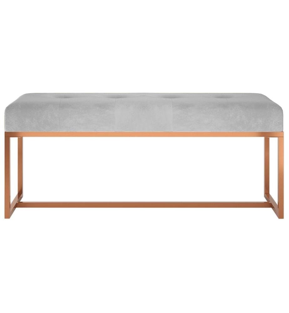 Banc Gris 110x36x45 cm Velours