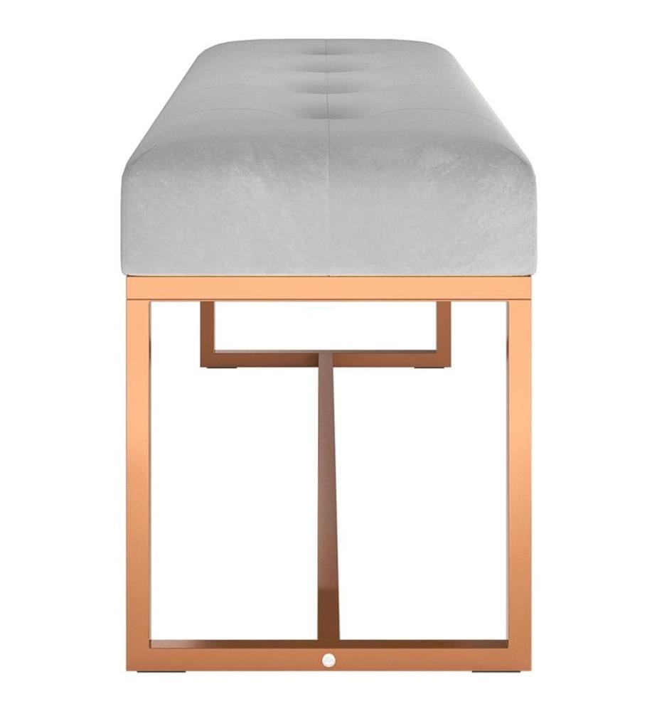 Banc Gris 110x36x45 cm Velours