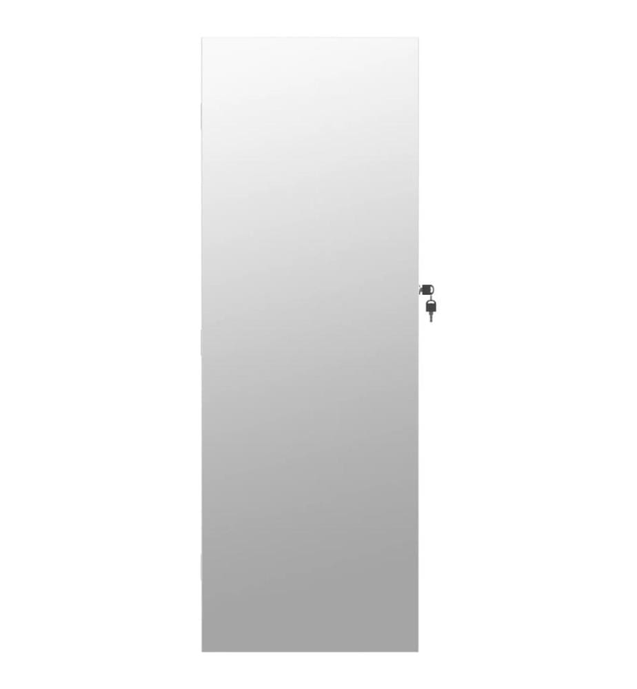 Armoire à bijoux avec miroir et éclairage LED mural blanc