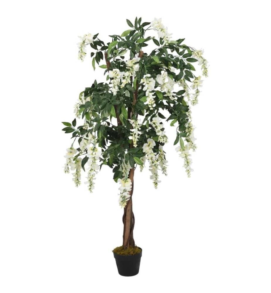 Glyzinienbaum Künstlich 840 Blätter 120 cm Grün und Weiss