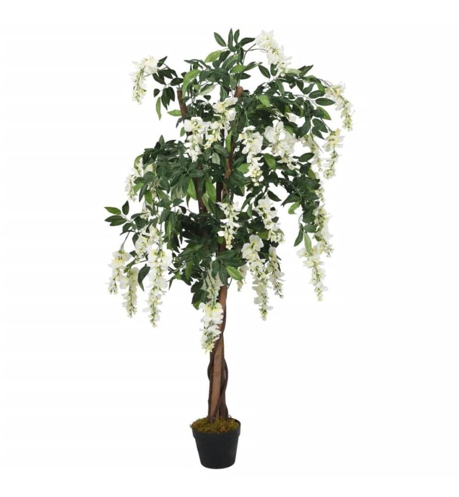 Glyzinienbaum Künstlich 1260 Blätter 180 cm Grün und Weiss