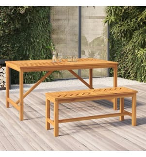 Gartenbank 110 cm Massivholz Akazie
