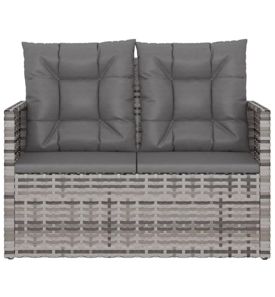 Gartenbank mit Kissen Grau 105 cm Poly Rattan