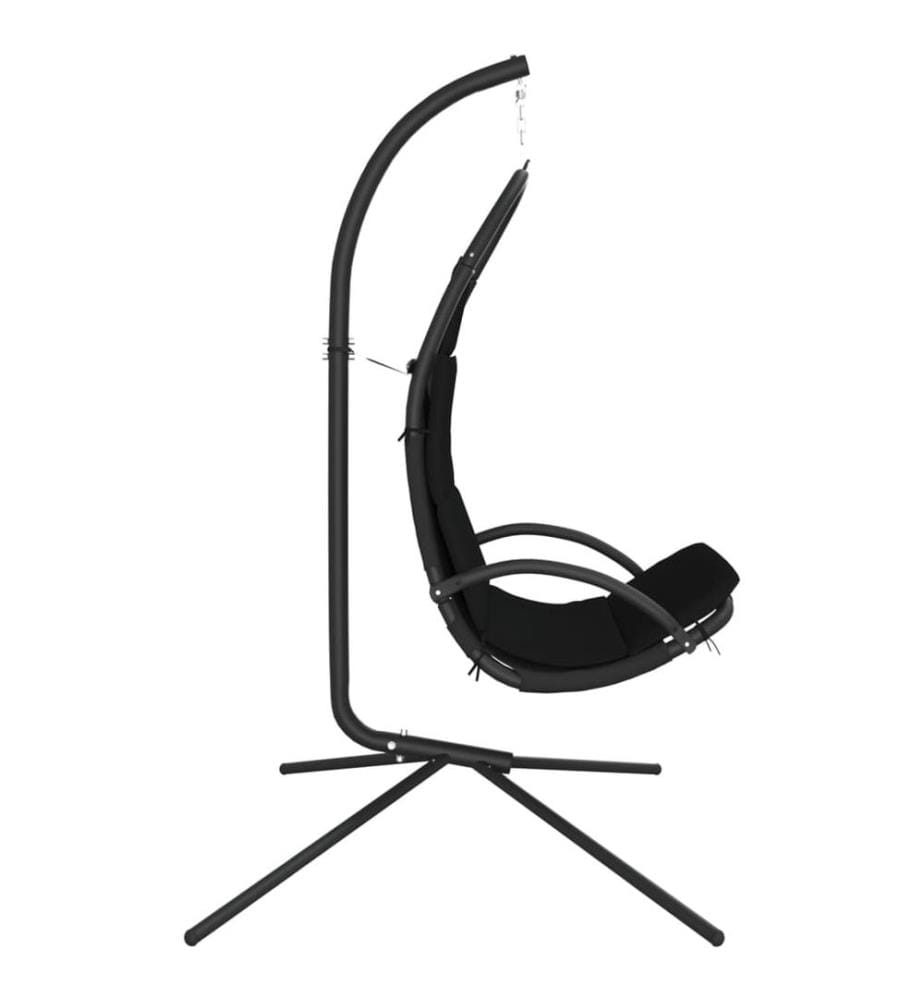 Garten-Hängestuhl mit Kissen Schwarze Oxford-Gewebe und Stahl