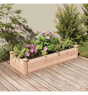 Lit surélevé de jardin doublure 120x45x25 cm bois massif sapin