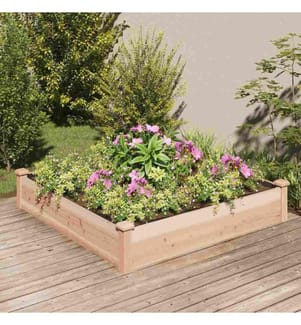 Lit surélevé de jardin doublure 120x120x25 cm bois massif sapin