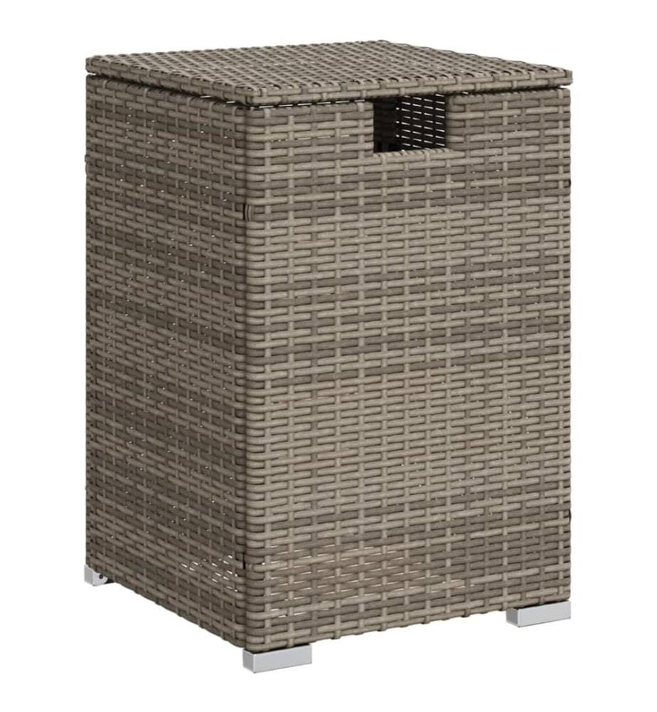 Propan-Tank-Verstecktisch Grau 40x40x60 cm Poly Rattan