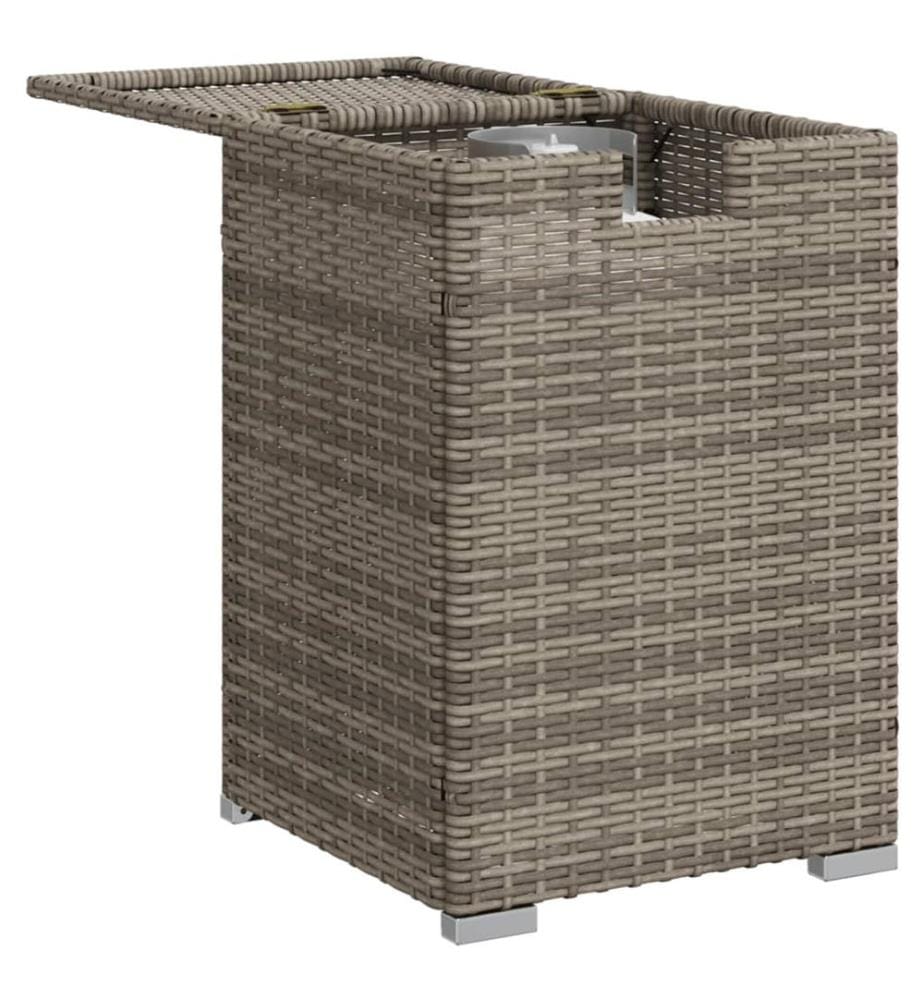 Propan-Tank-Verstecktisch Grau 40x40x60 cm Poly Rattan