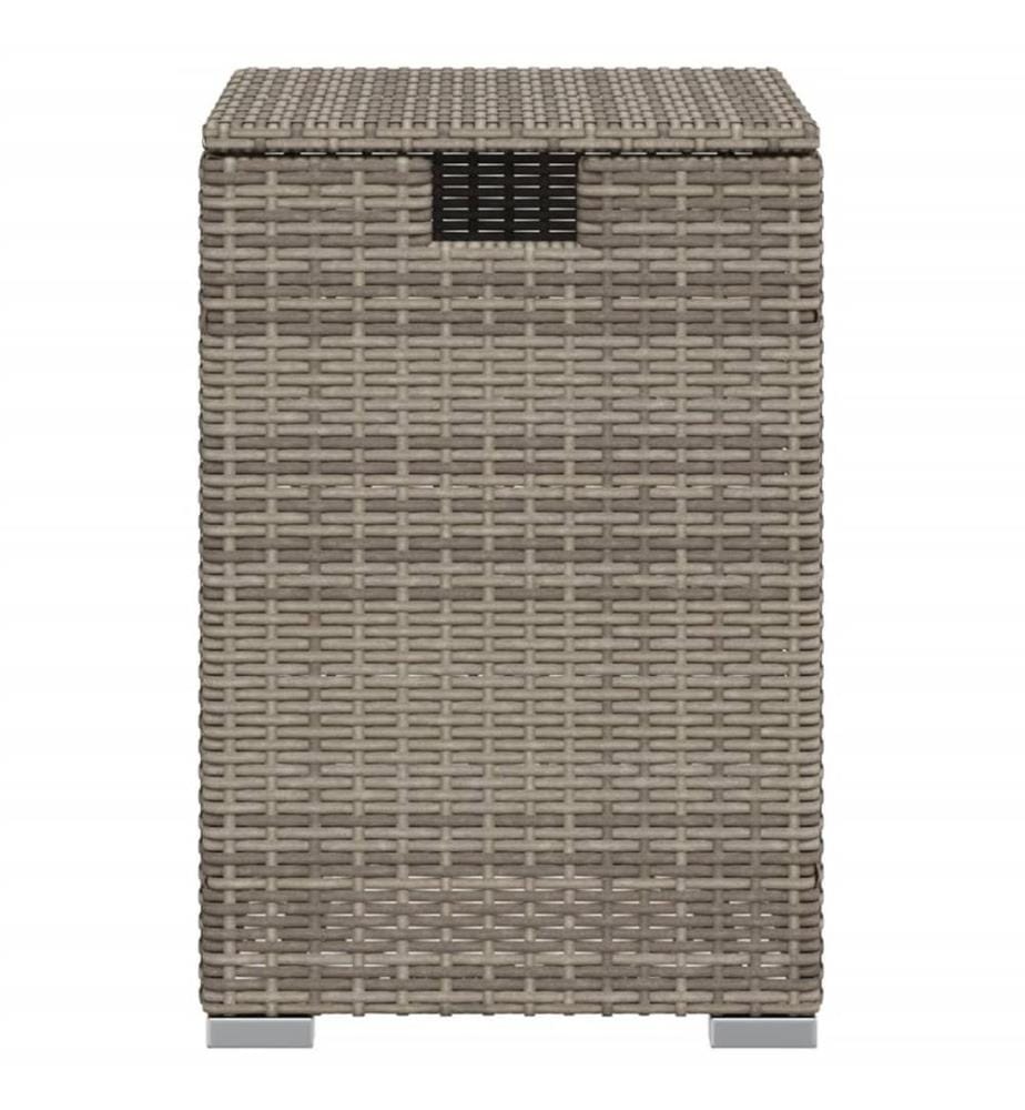 Propan-Tank-Verstecktisch Grau 40x40x60 cm Poly Rattan
